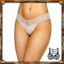 Organic Cotton Low Rise Thong with Lace 891581 Chai